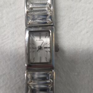 Fossil Silver Women's Watch with Crystal Accents